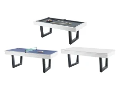 Mesa transformável bilhar e pingue-pongue branco e preto C213,4 - MELIAN