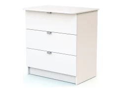 Mesa trocador com 3 gavetas de madeira Branco ALBA