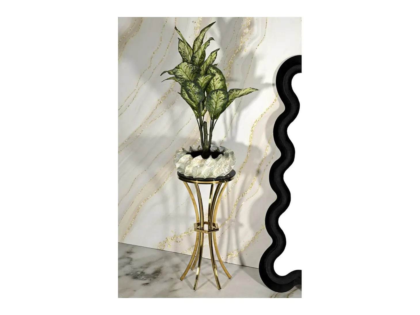 Mesa VKH880, Ouro, 40x40x81 cm, Kendra Home