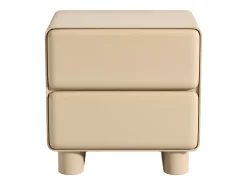 mesa-de-cabeceira com 2 gavetas mdf bege lacado - AUNELA