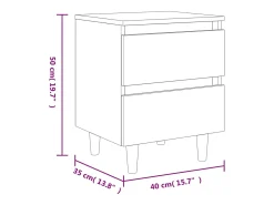 Mesas cabeceira 2 pcs c/ pernas pinho 40x35x50 cm carv. sonoma