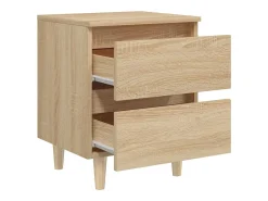 Mesas cabeceira 2 pcs c/ pernas pinho 40x35x50 cm carv. sonoma