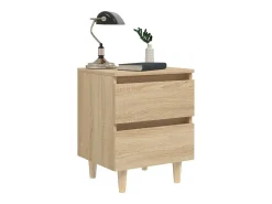 Mesas cabeceira 2 pcs c/ pernas pinho 40x35x50 cm carv. sonoma