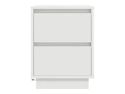 Mesas cabeceira c/ luzes LED 2 pcs 38x34x50 cm branco