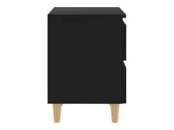 Mesas de cabeceira 2 pcs c/ pernas de pinho 40x35x50 cm preto