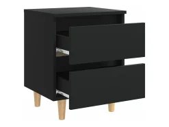 Mesas de cabeceira 2 pcs c/ pernas de pinho 40x35x50 cm preto