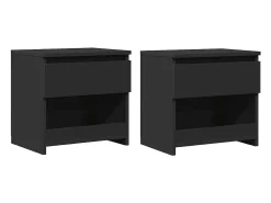 Mesas de cabeceira 2 pcs 40x30x39 cm contraplacado preto