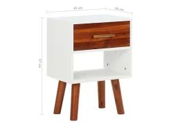 Mesas de cabeceira 2 pcs 40x30x57 cm madeira de acácia maciça
