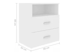 Mesas de cabeceira 2 pcs 50x32x60 cm branco