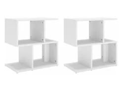 Mesas de cabeceira 2 pcs 50x30x51,5 cm derivados madeira branco