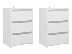 Mesas de cabeceira 2 pcs 40x35x62,5 cm derivados madeira branco
