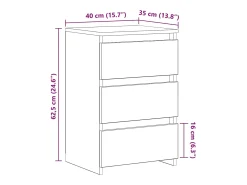 Mesas de cabeceira 2 pcs 40x35x62,5 cm derivados madeira branco
