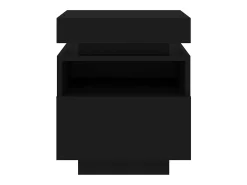 Mesas de cabeceira c/ luzes LED 2 pcs 40x39x48,5 cm preto