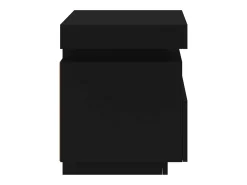 Mesas de cabeceira c/ luzes LED 2 pcs 40x39x48,5 cm preto