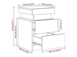 Mesas de cabeceira com luzes LED 2 pcs 35x39x55 cm branco