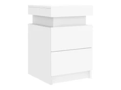 Mesas de cabeceira com luzes LED 2 pcs 35x39x55 cm branco