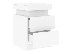 Mesas de cabeceira com luzes LED 2 pcs 35x39x55 cm branco