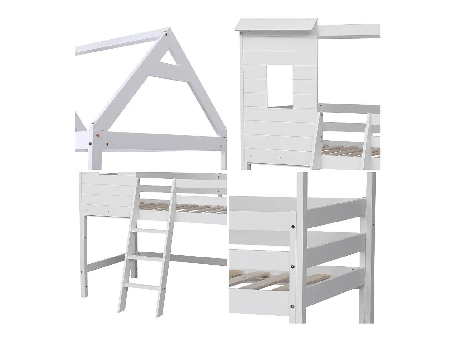 Mezzanine cama para crianças 190x90cm MARGOT branco