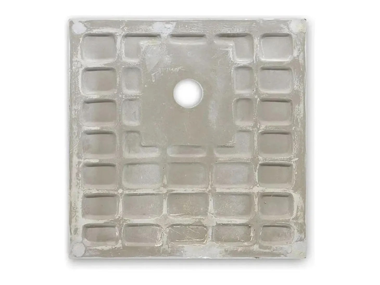 Milano dunne vierkante witte douchebak in steeneffecthars, antislip, 70x70h cm