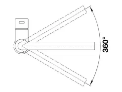 Misturador de cozinha BLANCO LANORA aço inox escovado maciço bica alta orientável 360° alavanca vertical economia de energia