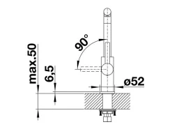Misturador de cozinha BLANCO LANORA aço inox escovado maciço bica alta orientável 360° alavanca vertical economia de energia