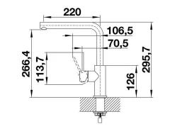 Misturador de cozinha BLANCO LANORA aço inox escovado maciço bica alta orientável 360° alavanca vertical economia de energia