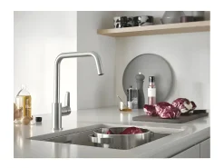 Misturador de Cozinha Monocomando GROHE Start 2021 Supersteel Cinza Termostático