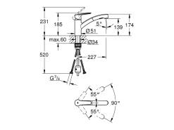 Misturador Monocomando para Pia com Chuveirinho GROHE Start 2021