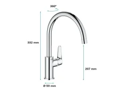 Misturador monocomando para pia GROHE Start Curve Quickfix cromado