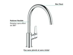 Misturador monocomando para pia GROHE Start Curve Quickfix cromado