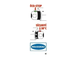 Misturador termostático para banheira e duche Volga 2 Rousseau, monocomando, latão cromado, segurança 38°C, bico móvel 28 L/min