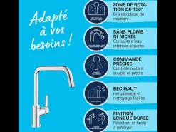Misturadora de cozinha monocomando GROHE Start 2021 com bica alta cromada