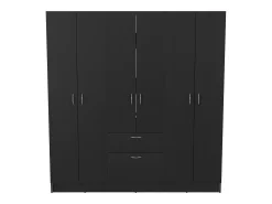 Mitu Roupeiro de 6 portas com uma gaveta e armário, 181 cm X 162 cm X 47.29 cm , Preto