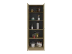 Mitu Roupeiro de 6 portas com uma gaveta e armário, 181 cm X 162 cm X 47.29 cm , Preto