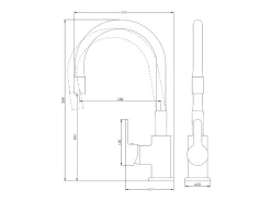 Mémory misturador para lava-loiça em aço inoxidável com mangueira flexível com memória de forma Essebagno