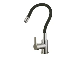 Mémory misturador para lava-loiça em aço inoxidável com mangueira flexível com memória de forma Essebagno
