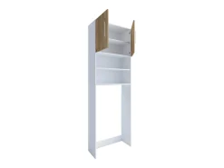 Mobiliário de casa de banho armário de máquina de lavar Jutas Branco/carvalho de mel B. 64 x A. 190 x P. 25 cm