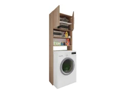 Mobiliário de casa de banho armário de máquina de lavar Jutas Sonoma Oak B. 64 x A. 190 x P. 25 cm