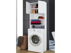 Mobiliário de casa de banho armário de máquina de lavar Jutas Branco B. 64 x A. 190 x P. 25 cm