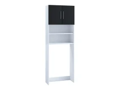 Mobiliário de casa de banho armário de máquina de lavar Jutas Branco/Preto B. 64 x A. 190 x P. 25 cm