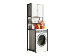 Mobiliário de casa de banho armário de máquina de lavar Edino Branco A. 189 x L. 64 x P. 48 cm