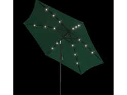 Mobiliário de jardim com guarda-sol de braço articulado verde de 3 m 02_0008601