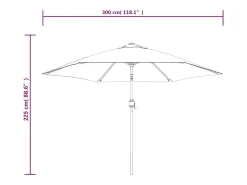 Mobiliário de jardim com guarda-sol de braço articulado verde de 3 m 02_0008601
