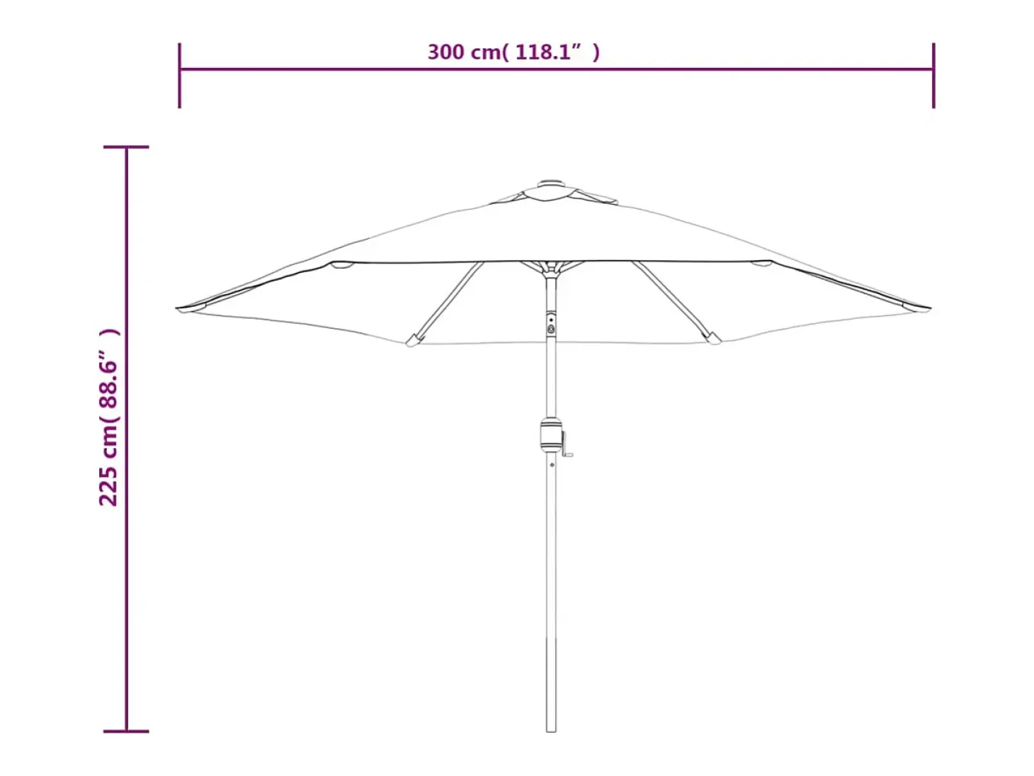 Mobiliário de jardim com guarda-sol de braço articulado verde de 3 m 02_0008601