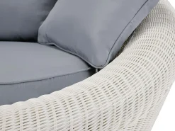 Mobiliário jardim resina entrançada marfim 3+1+1 mesa - WHITEHEAVEN