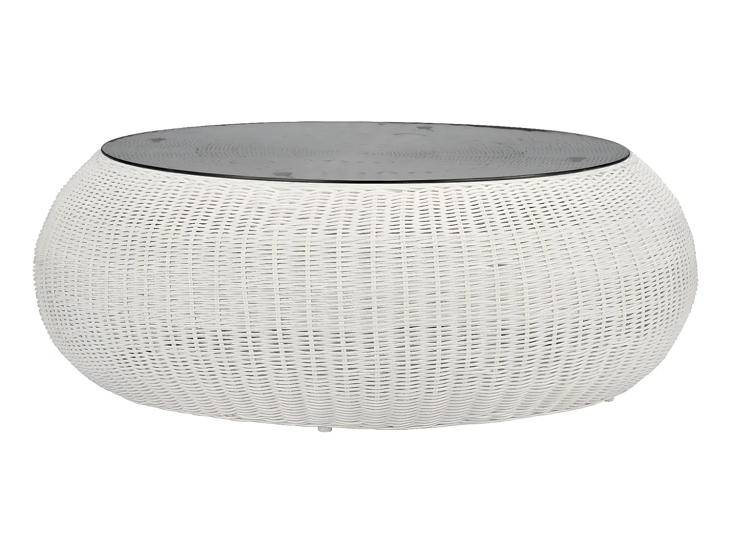 Mobiliário jardim resina entrançada marfim 3+1+1 mesa - WHITEHEAVEN