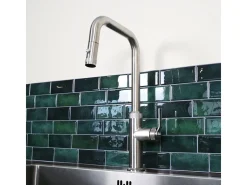 Molette Misturadora de lavatório com chuveiro de mão extraível em aço inoxidável Essebagno
