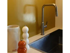Molette Misturadora de lavatório com chuveiro de mão extraível em aço inoxidável Essebagno