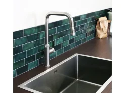 Molette Misturadora de lavatório com chuveiro de mão extraível em aço inoxidável Essebagno