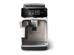 Máquina de café expresso automática Philips Série 2300 EP2339/40 LatteGo branco cromo, ecrã tátil, moinho cerâmico, filtro AquaClean